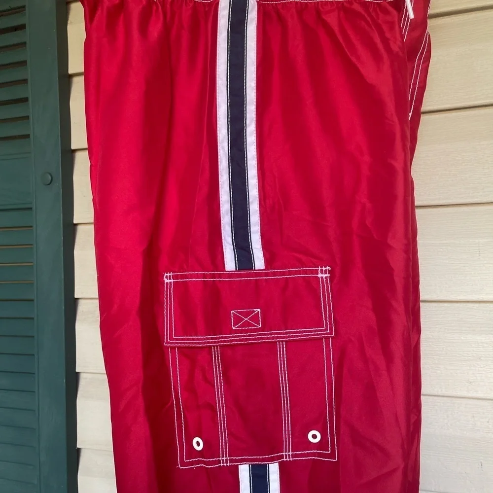 Old navy red swim trunks